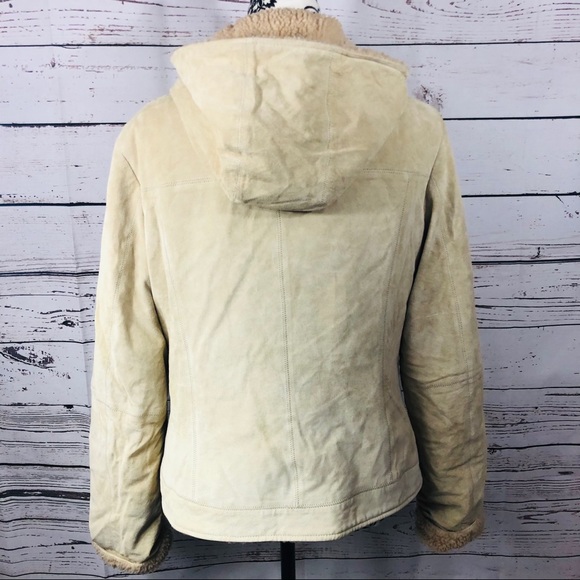 Danier Suede Leather Shearling Jacket Coat M - Picture 3 of 11